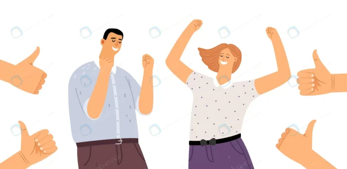 happy people thumb up successful young man woman crc3613c817 size0.78mb - title:وکتور مردم در حال تشویق یک مرد و زن - اورچین فایل - format:EPS - وکتور - sku:crc3613c817 - keywords: p_id:51012