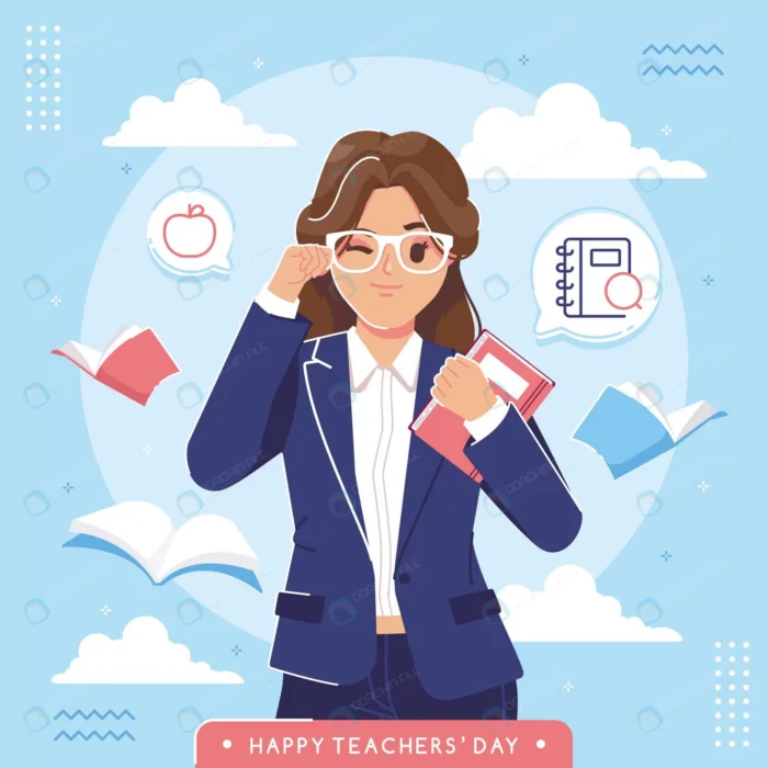 happy teachers day illustration background crc04220238 size0.44mb - title:وکتور تبریک روز معلم با کاراکتر - اورچین فایل - format:EPS - وکتور - sku:crc04220238 - keywords: p_id:79777