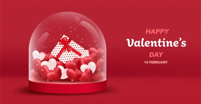 happy valentine s day banner with red pink luxury crcc1471e5d size6.20mb - title:وکتور قلب داخل کپسول شیشه ای - اورچین فایل - format:EPS - وکتور - sku:crcc1471e5d - keywords: p_id:100179