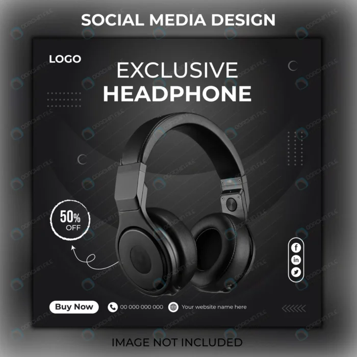 headphone brand product social media post instagr crcffc6236d size1.34mb - title:پست اینستاگرام تبلیغاتی با موضوع تخفیف 50 درصد - اورچین فایل - format:EPS - وکتور - sku:crcffc6236d - keywords: p_id:61295
