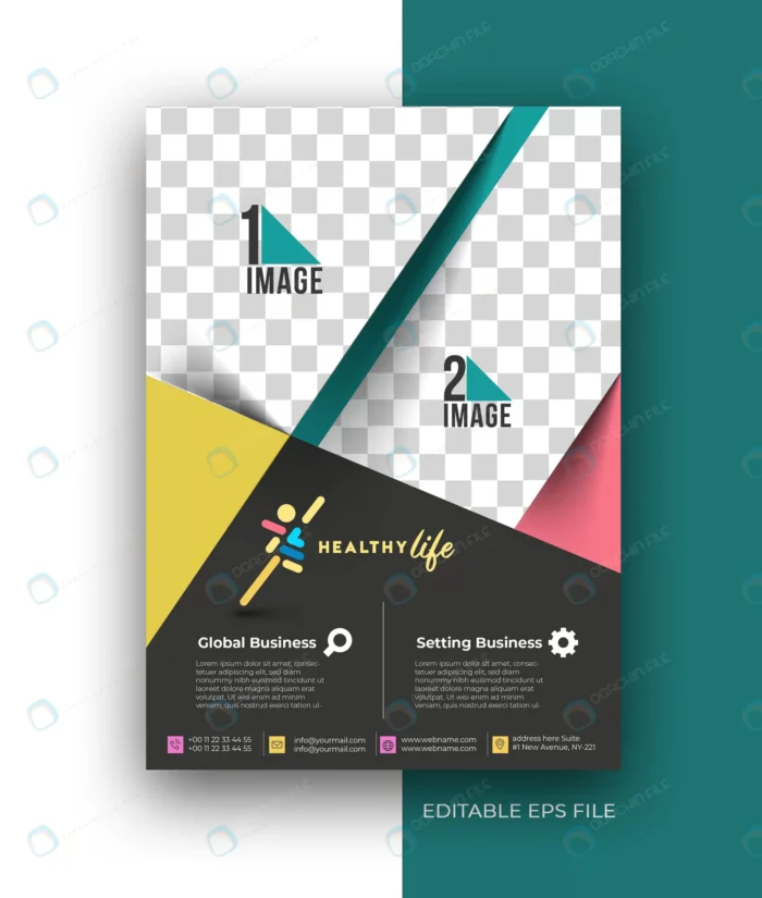 healthy life a4 flyer poster brochure design temp crc608a606f size1.47mb - title:فلایر با موضوع سلامتی و تندرستی - اورچین فایل - format:EPS - وکتور - sku:crc608a606f - keywords: p_id:84917
