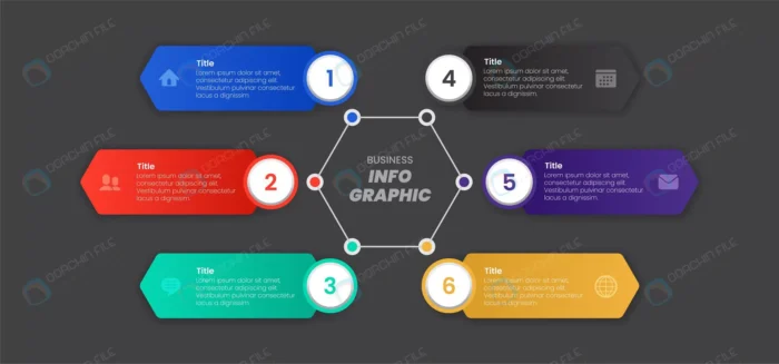 hexagon six option infographic diagram colorful t crce2ac5c28 size2.89mb 1 - title:وکتور طراحی نمودار اینفوگرافیک - اورچین فایل - format:EPS - وکتور - sku:crce2ac5c28 - keywords: p_id:50240