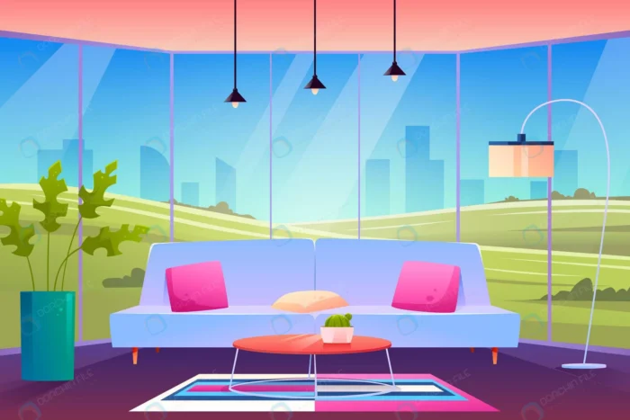 home interior background video conferencing crce1358585 size1.30mb - title:وکتور دکوراسیون مدرن اتاق نشیمن - اورچین فایل - format:EPS - وکتور - sku:crce1358585 - keywords: p_id:41330
