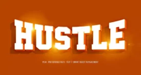 hustle 3d text style effect - title:Home Main - اورچین فایل - format: - sku: - keywords: p_id:18