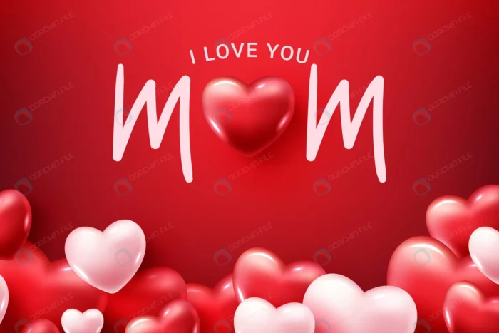 i love you mom happy mother s day greeting card crcf20dfc76 size3.64mb - title:دانلود طرح ویژه تبریک روز مادر با قلب های سه بعدی - اورچین فایل - format:EPS - وکتور - sku:crcf20dfc76 - keywords: p_id:32229
