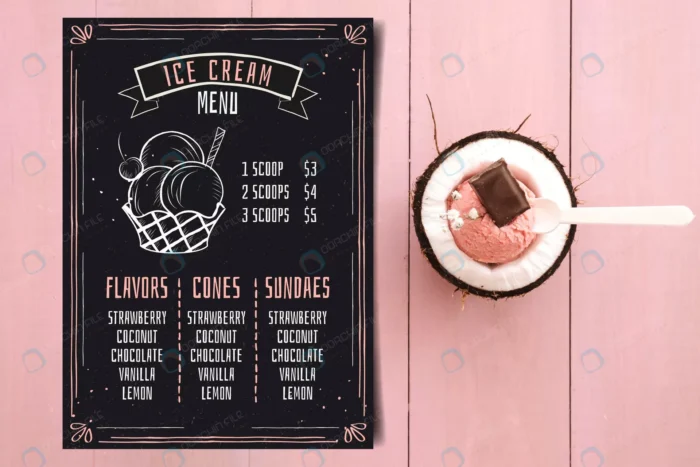 ice cream blackboard menu hand drawn crc5114a920 size1.75mb - title:منو کافی شاپ از نمای تاپ - اورچین فایل - format:EPS - وکتور - sku:crc5114a920 - keywords: p_id:41278