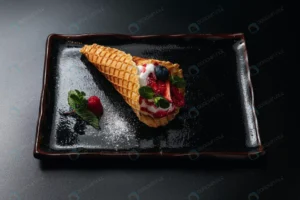 ice cream dessert sugar cone topped with berries crc08fec48c size6.83mb 4500x2994 - title:Home - اورچین فایل - format: - sku: - keywords: p_id:18