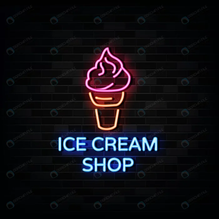 ice cream shop neon signs design template neon si crcbe02f528 size3.15mb - title:بستنی طرح نئون ویژه کافی شاپ - اورچین فایل - format:EPS - وکتور - sku:crcbe02f528 - keywords: p_id:41282