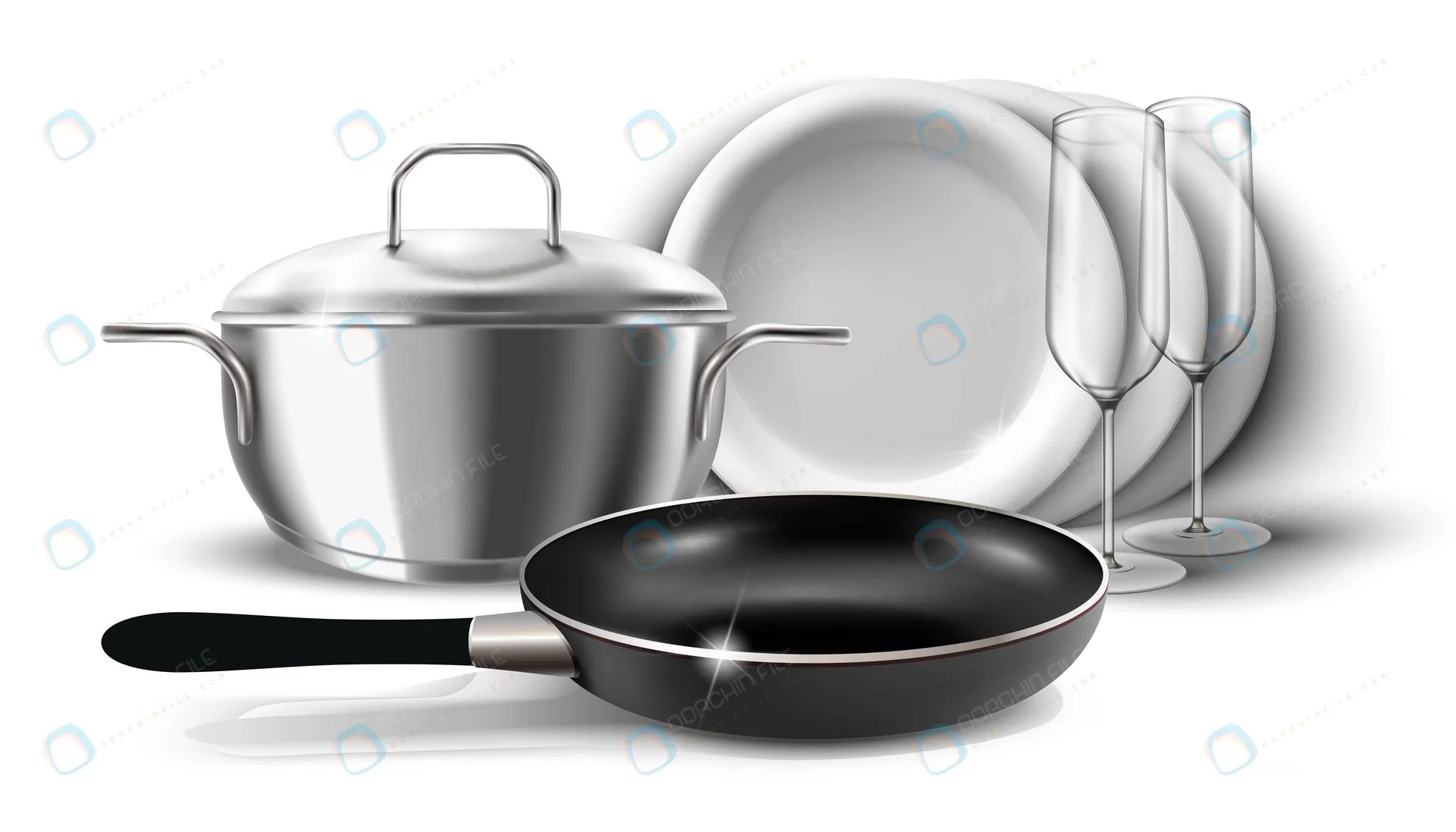 illustration kitchen dishes pan pot with cover is crce91512a4 size4.72mb - title:Home Main - اورچین فایل - format: - sku: - keywords: p_id:18