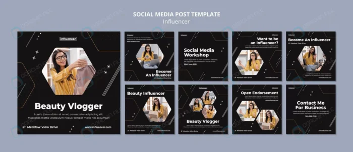 influencer social media posts set crc547b2df4 size71.06mb - title:پست اینستاگرام با اشکال شش ضلعی - اورچین فایل - format:PSD - فتوشاپ - sku:crc547b2df4 - keywords: p_id:41310