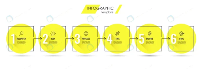 infographic design template with icons 6 options crc82e66b9b size2.17mb 1 - title:وکتور اینفوگرافیک فرایندی با سبک مینیمال - اورچین فایل - format:EPS - وکتور - sku:crc82e66b9b - keywords: p_id:50156