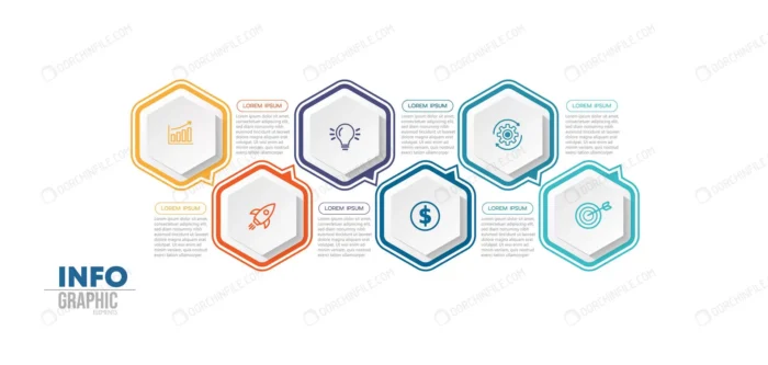 infographic element with 6 options steps can be u crce95eaf41 size1.55mb - title:وکتور اینفوگرافیک 6 مرحله ای - اورچین فایل - format:EPS - وکتور - sku:crce95eaf41 - keywords: p_id:99025