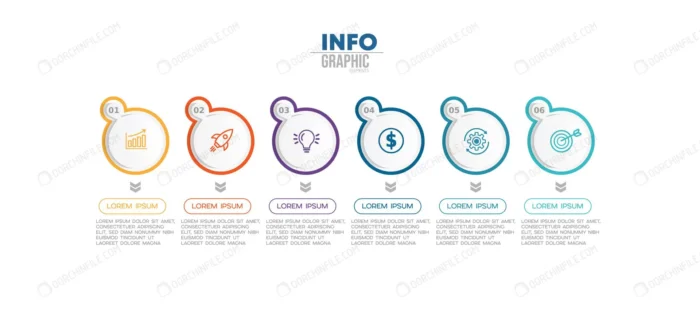 infographic element with 6 options steps can bee crcbcfda53a size1.20mb - title:اینفوگرافی شش مرحله ای - اورچین فایل - format:EPS - وکتور - sku:crcbcfda53a - keywords: p_id:99029