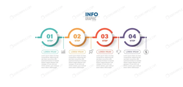 infographic element with icons 4 options steps crc9b20b041 size1.01mb - title:وکتور اینفوگرافی 4 مرحله ای - اورچین فایل - format:EPS - وکتور - sku:crc9b20b041 - keywords: p_id:99031