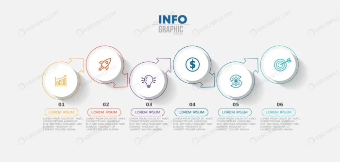 infographic element with icons options steps crceb14ad0e size1.03mb - title:وکتور اینفوگرافی 6 مرحله ای - اورچین فایل - format:EPS - وکتور - sku:crceb14ad0e - keywords: p_id:99051