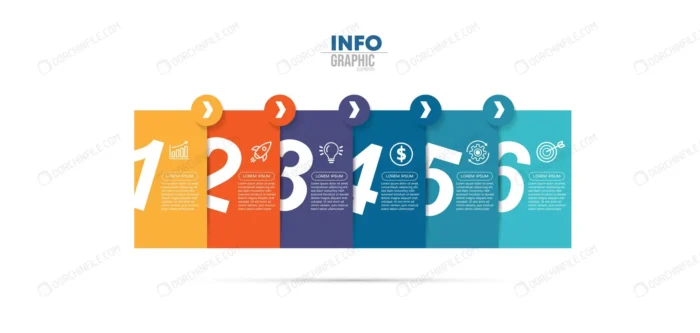 infographic element with iicons 6 options steps 3 crc455f957b size1.38mb - title:وکتور اینفوگرافی 6 مرحله ای - اورچین فایل - format:EPS - وکتور - sku:crc455f957b - keywords: p_id:99053