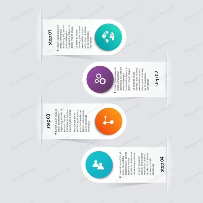 infographic steps illustration crc2f48987a size2.67mb - title:وکتور اینفوگرافیک 4 مرحله ای - اورچین فایل - format:EPS - وکتور - sku:crc2f48987a - keywords: p_id:99067