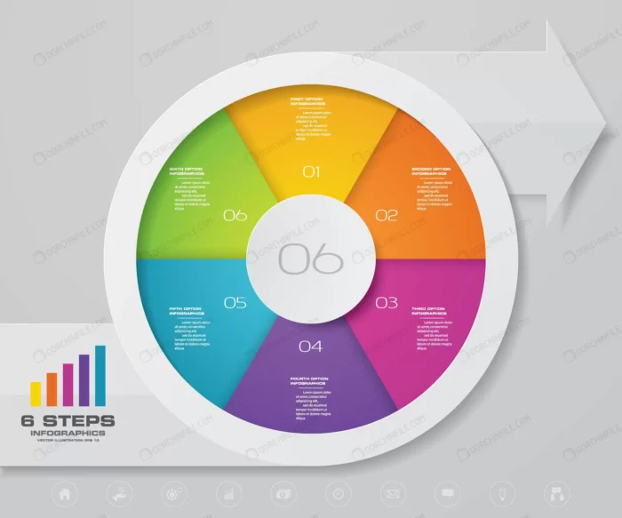 infographics arrow pie chart design element crcc2bc9430 size3.80mb - title:وکتور اینفوگرافی دایره ای - اورچین فایل - format:EPS - وکتور - sku:crcc2bc9430 - keywords: p_id:99107