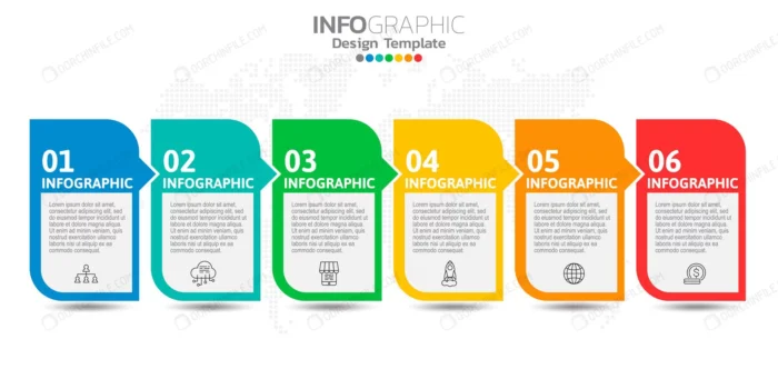 infographics business concept with icons options crc9b21d61f size2.91mb - title:وکتور اینفوگرافی 6 مرحله ای - اورچین فایل - format:EPS - وکتور - sku:crc9b21d61f - keywords: p_id:99109