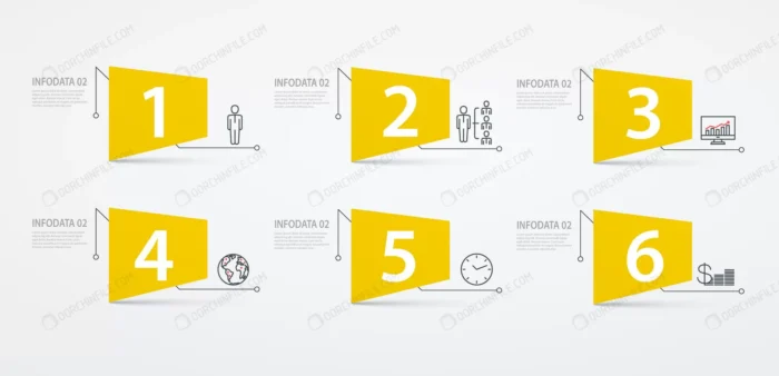 infographics labels options steps business concep crc51f7959e size1.29mb - title:اینفوگرافیک 6 مرحله ای - اورچین فایل - format:EPS - وکتور - sku:crc51f7959e - keywords: p_id:92799