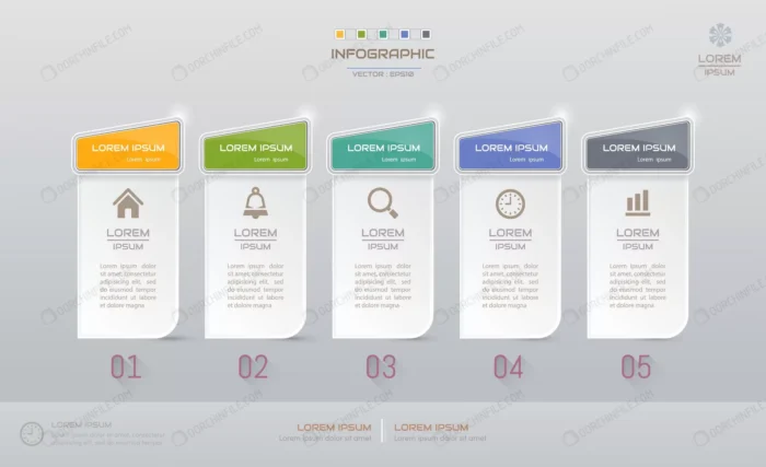 infographics template with icons 2 crca1c94bdf size3.96mb - title:قالب اینفوگرافیک 5 مرحله ای - اورچین فایل - format:EPS - وکتور - sku:crca1c94bdf - keywords: p_id:99133