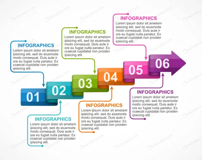 infographics with arrows crc46f99d8b size1.62mb - title:وکتور اینفوگرافی 5 مرحله ای - اورچین فایل - format:EPS - وکتور - sku:crc46f99d8b - keywords: p_id:99139