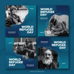 instagram post bundle world refugee day template 2 - title:Home - اورچین فایل - format: - sku: - keywords: p_id:18