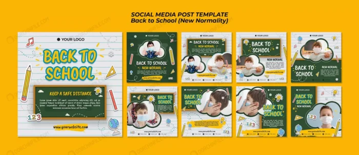 instagram posts collection back school season crca48bae01 size78.22mb - title:پست اینستاگرام با موضوع مدرسه و آموزش - اورچین فایل - format:PSD - فتوشاپ - sku:crca48bae01 - keywords: p_id:91481