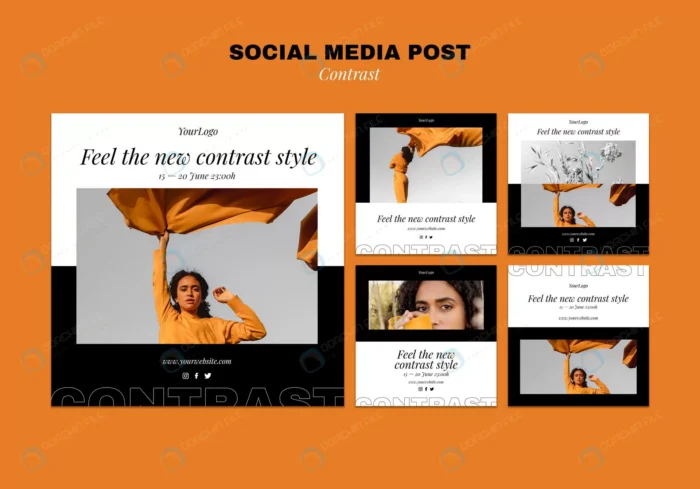 instagram posts collection contrasting style crc7b7d7e08 size33.62mb - title:قالب پست اینستاگرام ویژه سبک تضاد و مدرن - اورچین فایل - format:PSD - فتوشاپ - sku:crc7b7d7e08 - keywords: p_id:45773