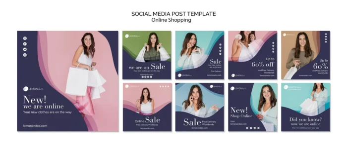 instagram posts collection for online fashion sale - title:دانلود 9 قالب لایه باز پست اینستاگرامی زیبا با طراحی مینیمال - اورچین فایل - format:PSD - فتوشاپ - sku:4343 - keywords: p_id:29974