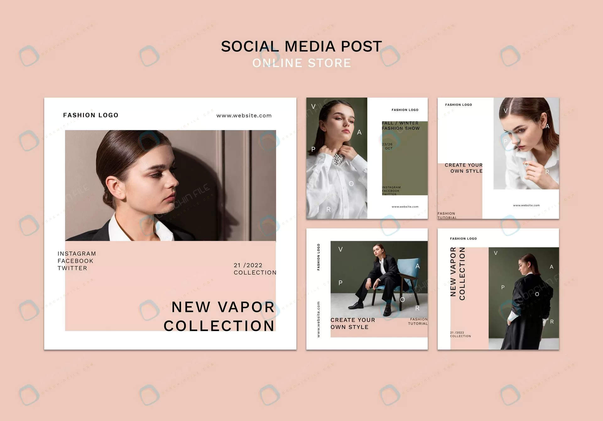 instagram posts collection minimalistic online fa crc9d69b878 size49.05mb 1 - title:قالب پست اینستاگرام ویژه فروشگاه‌های آنلاین - اورچین فایل - format:PSD - فتوشاپ - sku:crc9d69b878 - keywords: p_id:45802