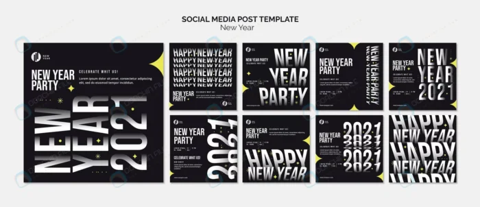 instagram posts collection new year party crce29fcf0f size21.73mb - title:دانلود ۹ پست اینستاگرامی ویژه تبریک سال نو با تایپوگرافی جذاب - اورچین فایل - format:PSD - فتوشاپ - sku:crce29fcf0f - keywords: p_id:31410