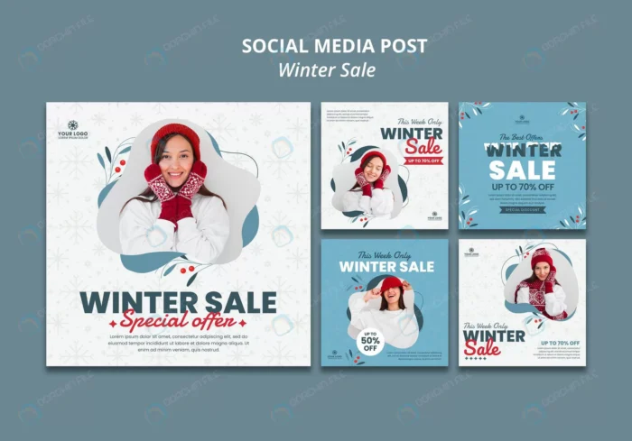 instagram posts collection winter sale crc2bda7359 size33.45mb 1 - title:قالب لایه باز پست اینستاگرام - اورچین فایل - format:PSD - فتوشاپ - sku:crc2bda7359 - keywords: p_id:45796