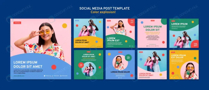 instagram posts collection with bold colors rnd598 frp11722038 - title:قالب پست اینستاگرام در چند رنگ - اورچین فایل - format:PSD - فتوشاپ - sku:frp11722038 - keywords: p_id:66518