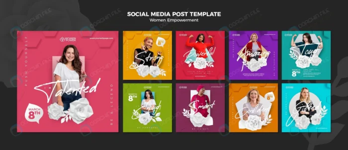 instagram posts collection women empowerment with crc3e40bf4d size171.69mb - title:مجموعه پست اینستاگرام با تنوع رنگی - اورچین فایل - format:PSD - فتوشاپ - sku:crc3e40bf4d - keywords: p_id:41344