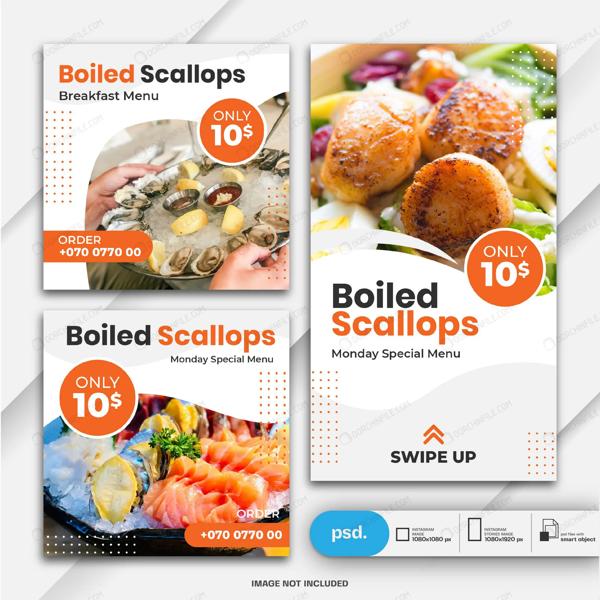 instagram stories feed post bundle sea food templ crca8b240e4 size2.71mb - title:پست و استوری اینستاگرام غذای رستوران - اورچین فایل - format:PSD - فتوشاپ - sku:crca8b240e4 - keywords:پست و استوری اینستاگرام غذای رستوران p_id:105239