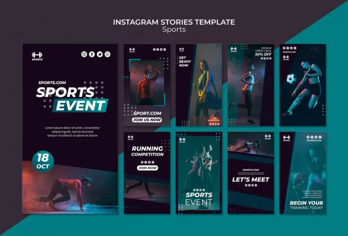 instagram stories template sport event crc66207868 size113.85mb - title:مجموعه قالب استوری اینستاگرام ورزشی - اورچین فایل - format:PSD - فتوشاپ - sku:crc66207868 - keywords: p_id:91491