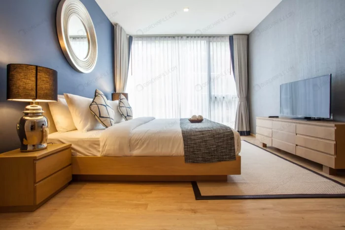 interior design bedroom pool villa with bright sp crc0cf98b3e - title:اتاق خواب با کف پارکت - اورچین فایل - format:JPG - استوک - sku:crc0cf98b3e - keywords: p_id:99751