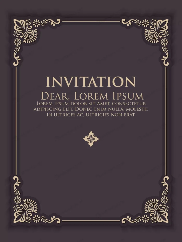 invitation template with vintage ornamental frame crc602d2084 size1.56mb - title:کارت دعوت مهمانی با حاشیه فلورال - اورچین فایل - format:EPS - وکتور - sku:crc602d2084 - keywords: p_id:96915