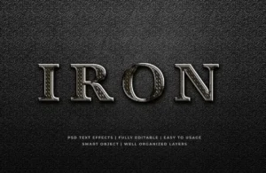 iron metal 3d text style effect - title:Home - اورچین فایل - format: - sku: - keywords: p_id:18