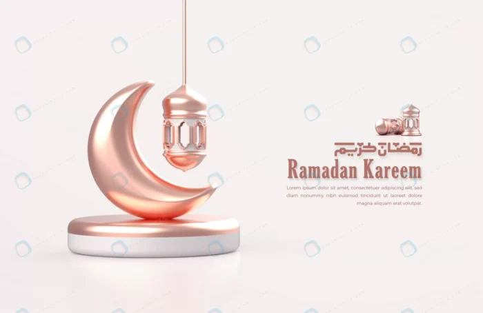 islamic ramadan greeting card with 3d crescent mo crcec1787d2 size17.61mb 1 - title:فایل لایه باز 3 بعدی ماه رمضان - اورچین فایل - format:PSD - فتوشاپ - sku:crcec1787d2 - keywords: p_id:51250
