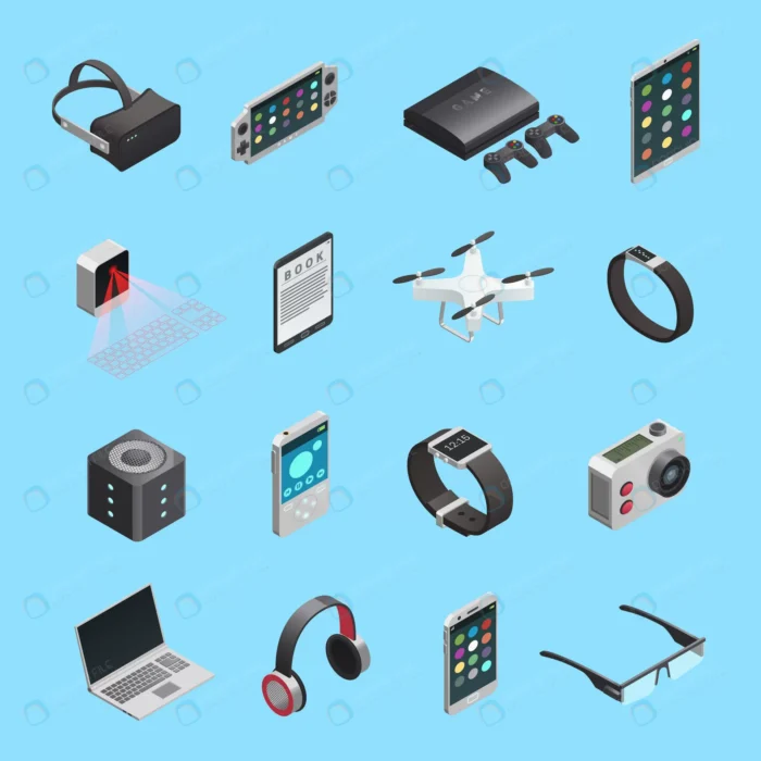 isometric icons set different electronic gadgets crceb5f57d1 size2.13mb - title:ایزومتریک انواع تکنولوژی مدرن - اورچین فایل - format:EPS - وکتور - sku:crceb5f57d1 - keywords: p_id:77349