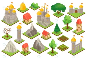 isometric icons set medieval castle towers gate c crc1f318679 size5.10mb - title:Home - اورچین فایل - format: - sku: - keywords: p_id:18