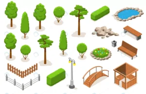 isometric park landscape elements icon set with t crccd9ccd42 size2.25mb - title:Home - اورچین فایل - format: - sku: - keywords: p_id:18