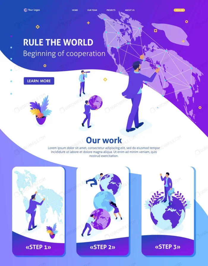 isometric website template landing page big busin crcb57b610e size1.38mb - title:ایزومتریک مدیریت جهانی - اورچین فایل - format:EPS - وکتور - sku:crcb57b610e - keywords:ایزومتریک مدیریت جهانی p_id:103127
