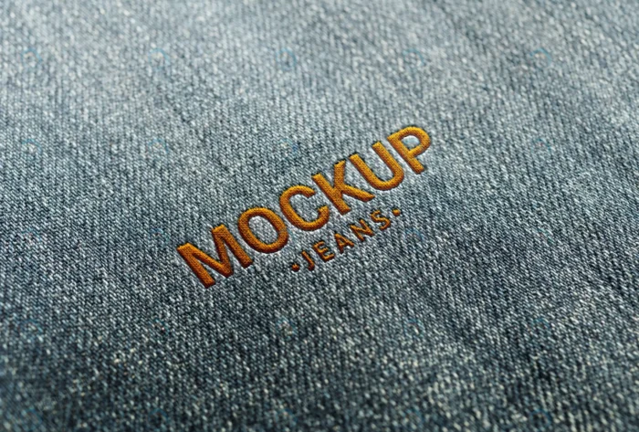 jeans embroidery mock up close up crc476e4fa9 size102.36mb - title:موکاپ لگوی زرد دوخته شده روی پارچه ی آبی - اورچین فایل - format:PSD - فتوشاپ - sku:crc476e4fa9 - keywords: p_id:48229
