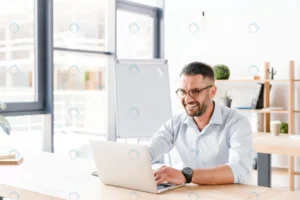 joyous office man 30s white shirt sitting desk wor rnd391 frp10229652 - title:Home - اورچین فایل - format: - sku: - keywords: p_id:18