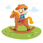 kid riding horse vector illustration isolated crc830ba8f8 size1.76mb - title:Home Main - اورچین فایل - format: - sku: - keywords: p_id:18