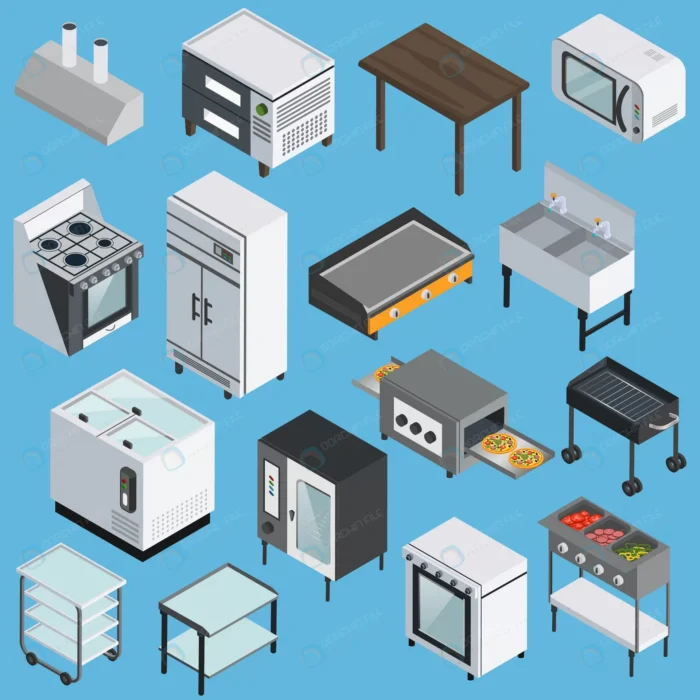 kitchen equipment isometric icons set crcd3a7c2b1 size3.61mb 1 - title:وکتور سه بعدی وسایل آشپرخانه - اورچین فایل - format:EPS - وکتور - sku:crcd3a7c2b1 - keywords: p_id:48840