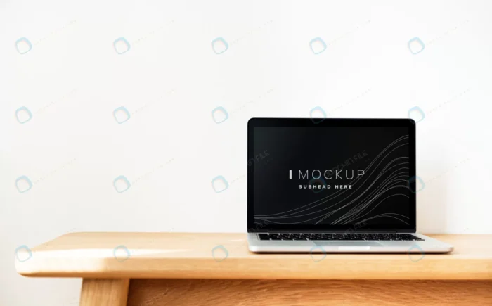 laptop screen mockup wooden table crca225c730 size136.37mb - title:موکاپ لپ تاپ روی میز چوبی - اورچین فایل - format:PSD - فتوشاپ - sku:crca225c730 - keywords: p_id:83223